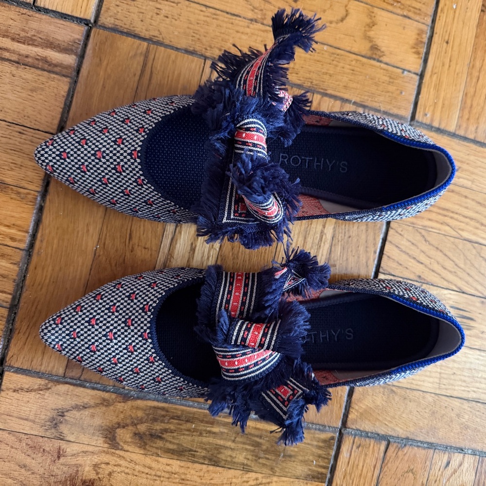 Rothy's Coral Dot Pointed Toe Flats